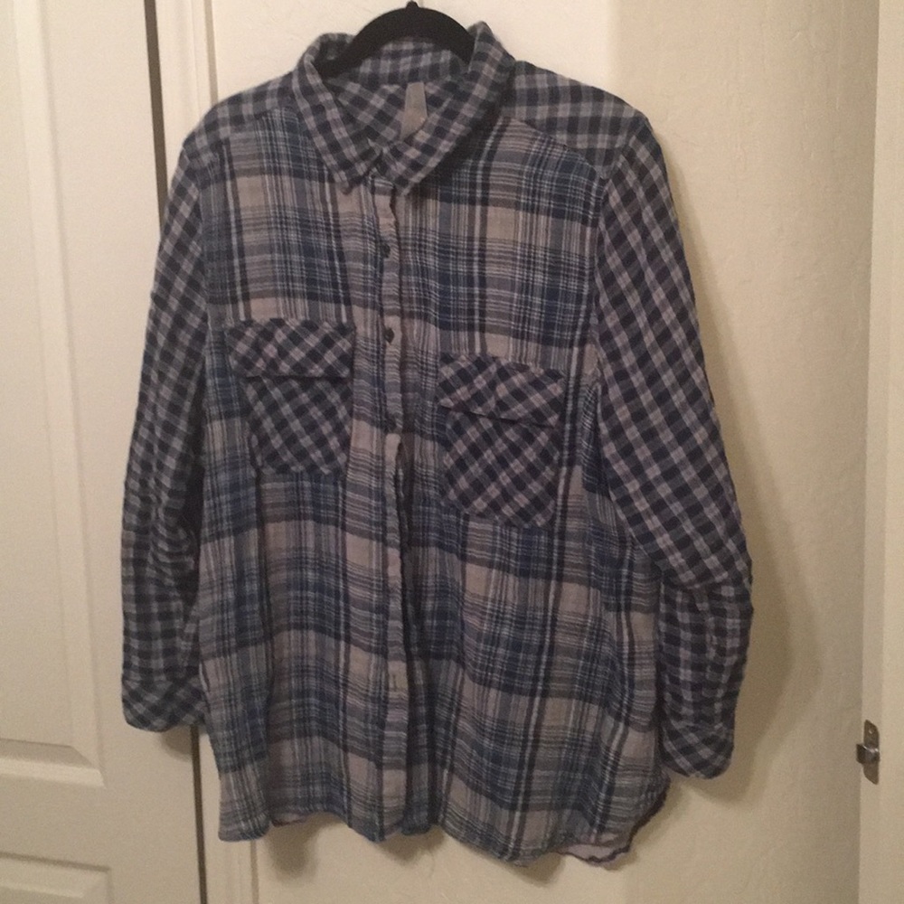 Melissa McCarthy by Seven Denim plaid shirt